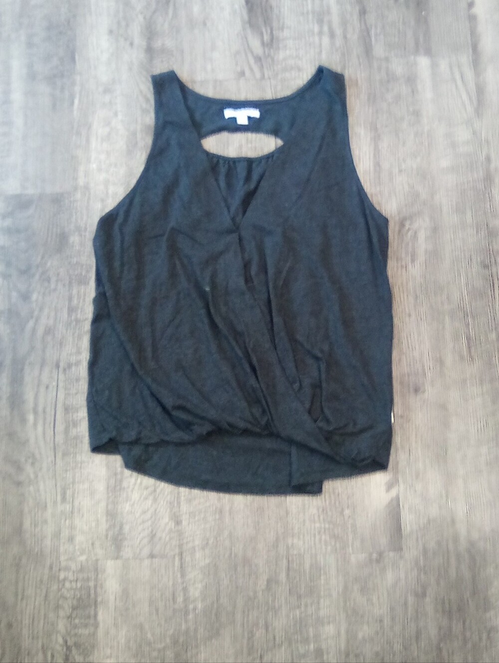 American Eagle Black Sleeveless Twist-Front Tank Top